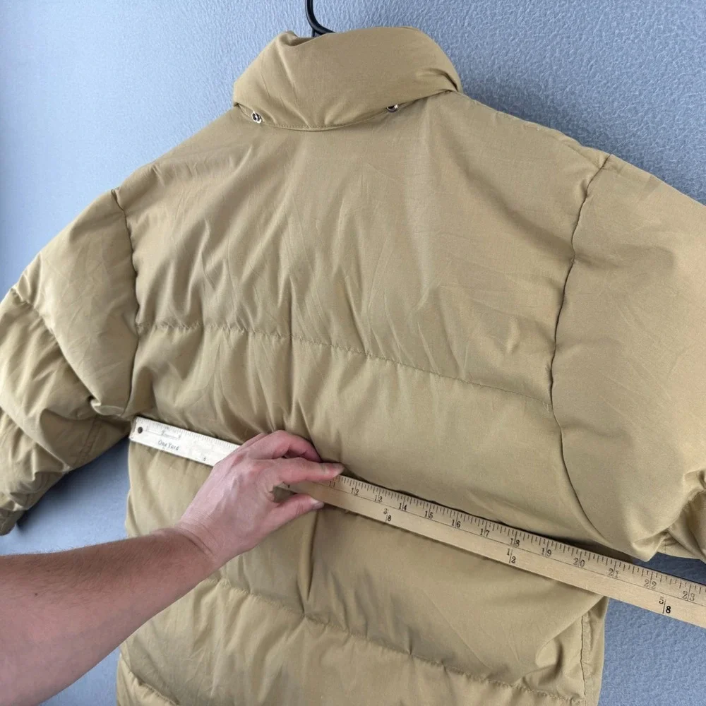 Vintage‎ The North Face Goose Down Jacket Mens Small Tan Puffer Made in USA 80s